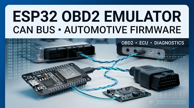 develop esp32 obd2 emulator, can bus firmware and automotive diagnostics