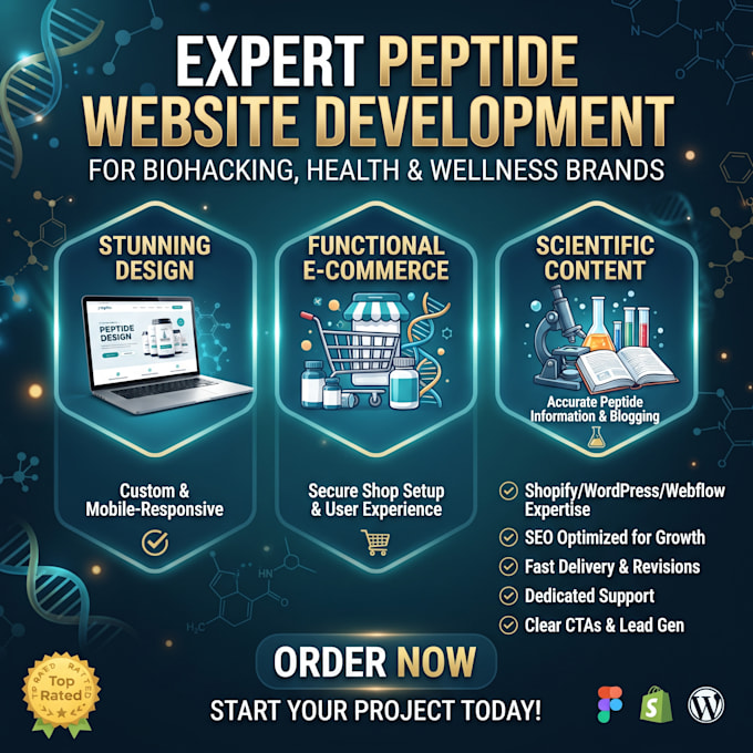 build a peptide wordpress website, supplement store or research peptide store