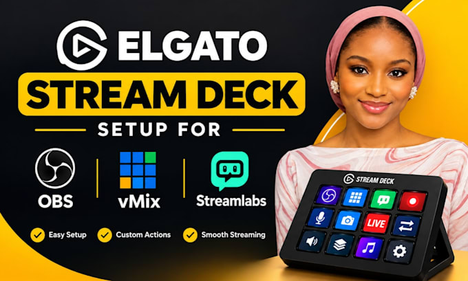 setup elgato stream deck for obs, vmix and streamlabs