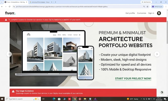 develop a premium minimalist architecture portfolio website