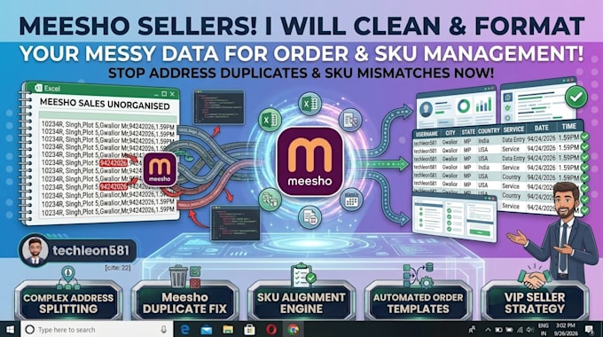 clean and format meesho seller excel data