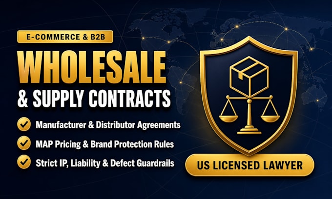draft ecommerce wholesale and brand supply contracts as a US lawyer