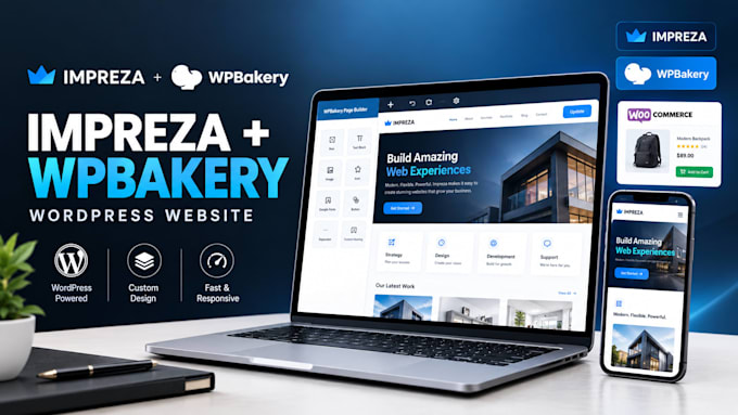 build impreza wordpress website with wpbakery and woocommerce