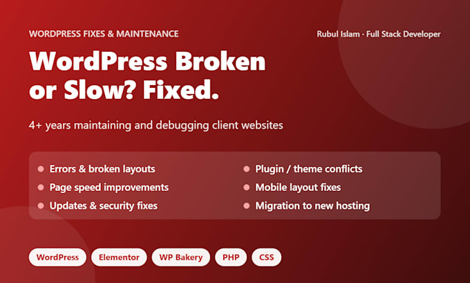 fix wordpress errors and bugs and improve website speed