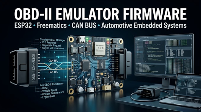develop obd ii emulator firmware using esp32, freematics and can bus