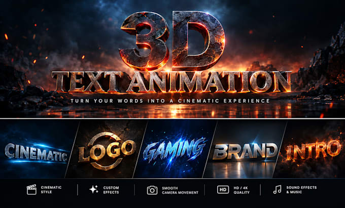 create cinematic 3d title and text animations for your videos