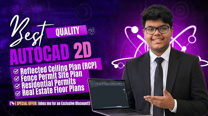 draw reflected ceiling plan and permit site plan in autocad