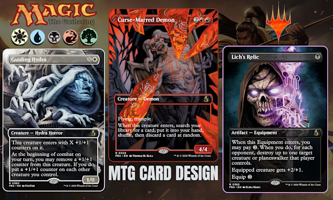 create custom mtg card, tcg card and board game design