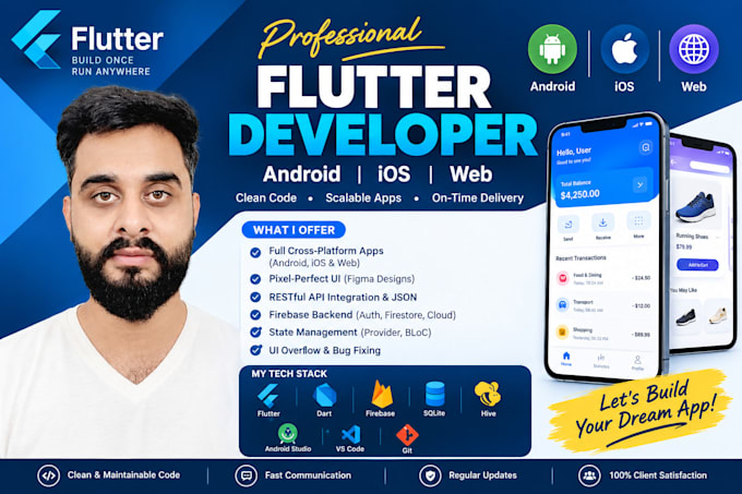do flutter mobile app and flutter web development