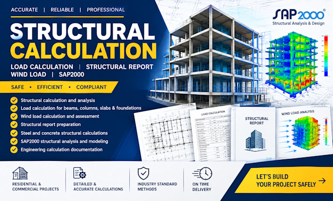 do structural calculation load calculation structural report wind load sap2000