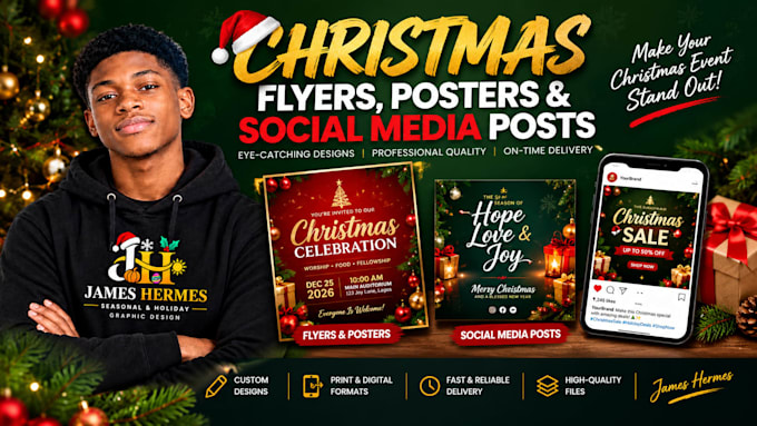 design christmas flyers, posters and social media posts