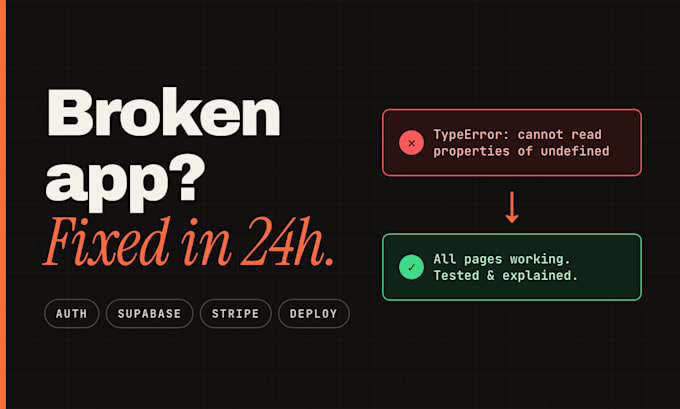 fix your lovable, base44, bolt or replit vibe coded app bugs