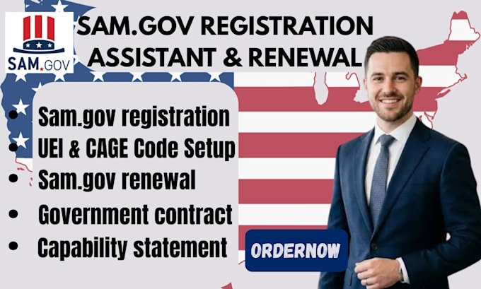 assist with sam gov registration, uei, cage code and naics