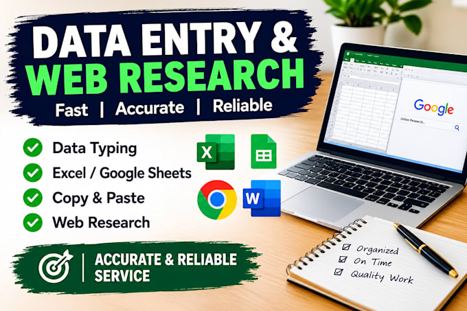 data entry and web research