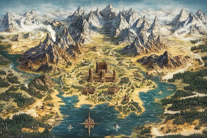 do fantasy map illustration