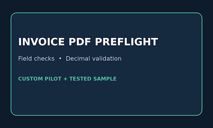 build a custom invoice PDF preflight and validation report