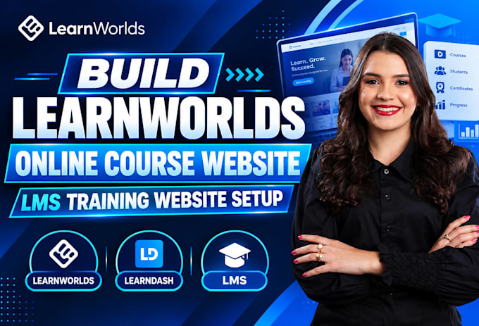 build learnworlds online course website, lms learnworlds training website setup