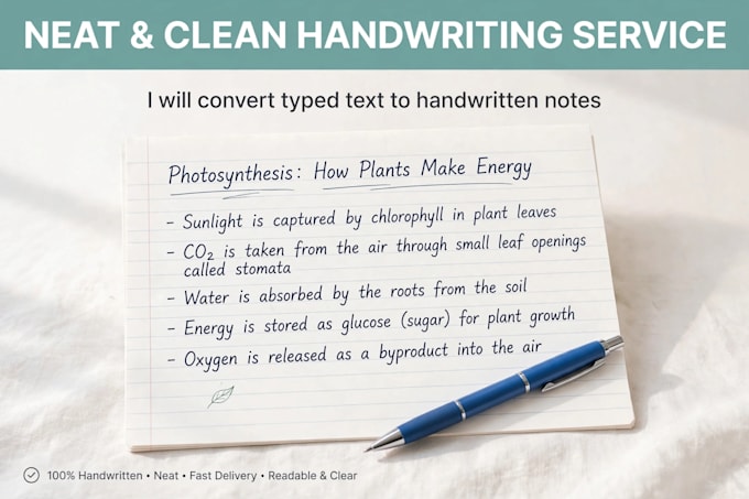 do neat handwritten assignment and notes