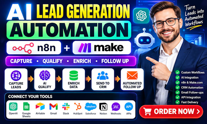 build ai lead generation automation with n8n and make