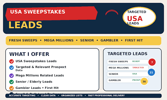 provide USA sweepstakes prospect research, senior audience and niche data