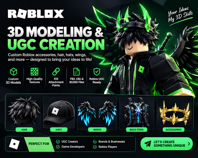 create custom roblox ugc accessories and roblox bundles
