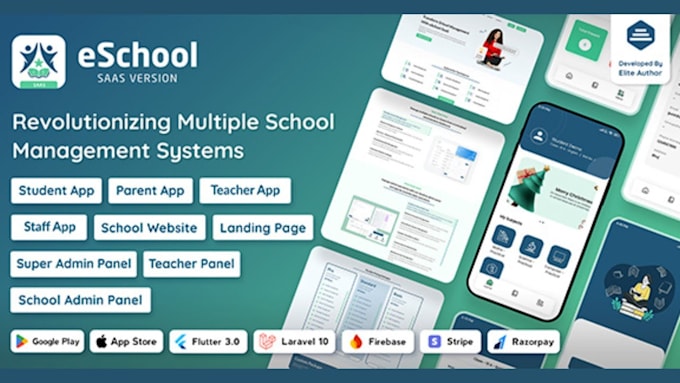 build school management app, e learning app, educational app, parent control app