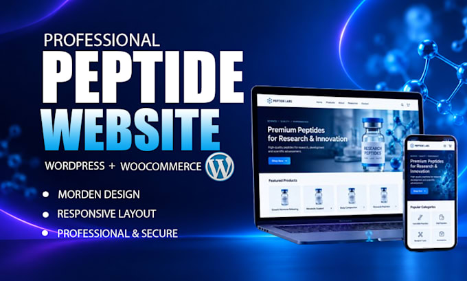 design a professional peptide website with wordpress and woocommerce
