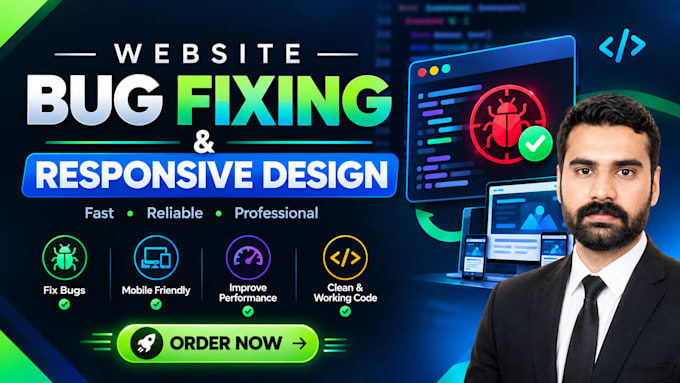 fix website bugs and make your website fully responsive