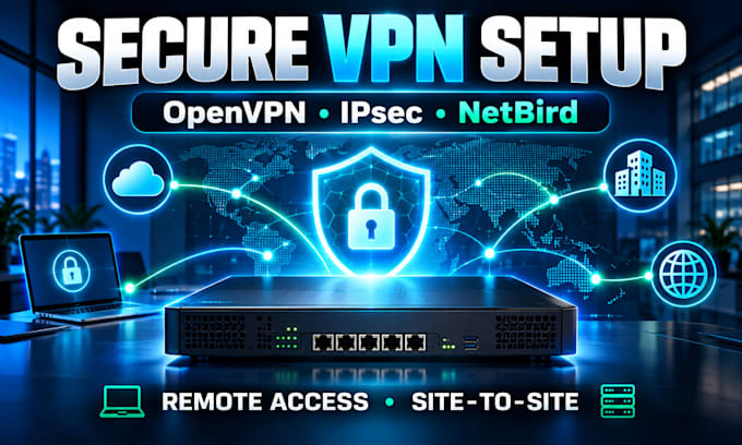 configure and troubleshoot openvpn, ipsec, netbird and secure remote VPN