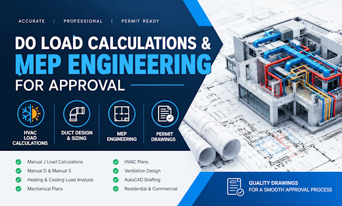 do load calculations and mep engineering for approval