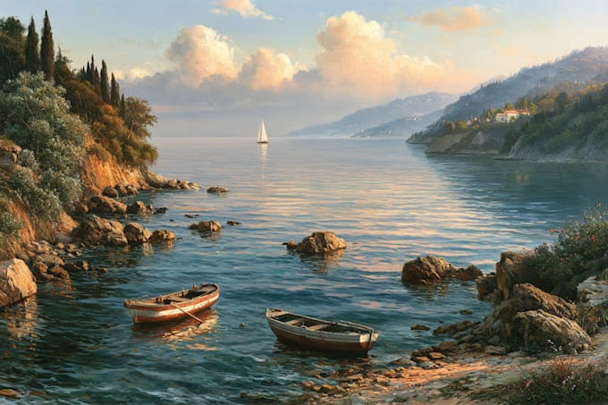 paint landscape in oil painting