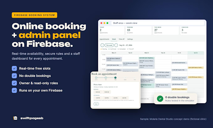 build a firebase appointment booking system with admin panel