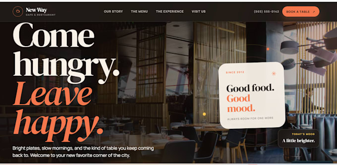 build a responsive cafe restaurant or business website