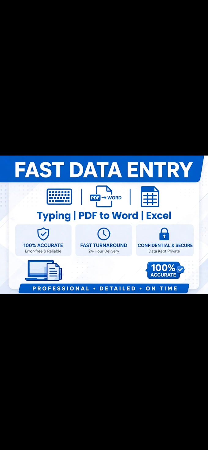 do fast and accurate data entry, typing and PDF to word conversion