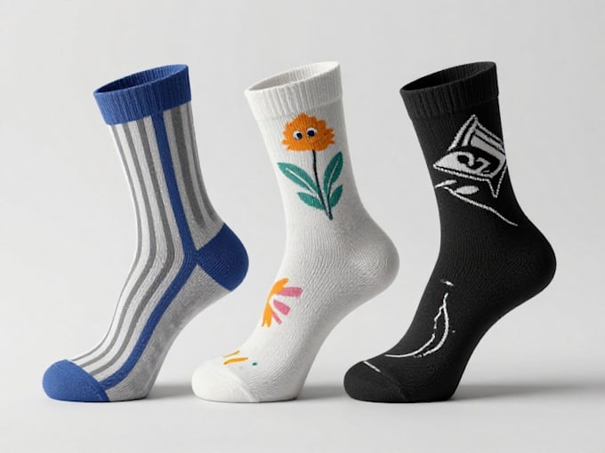 create 3d mockup unique socks design pattern sublimation