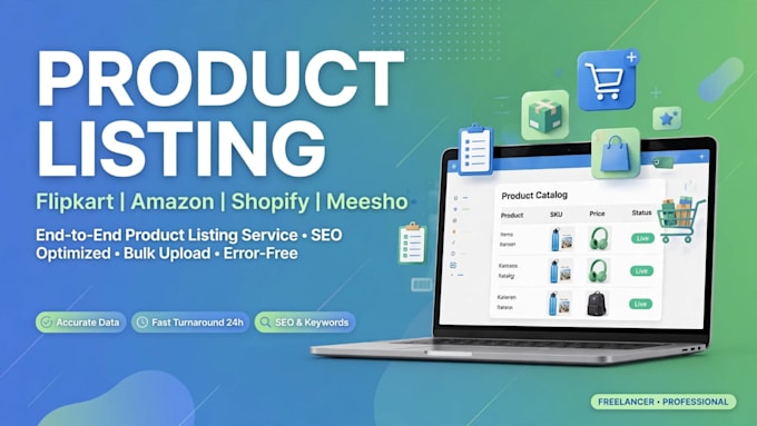 do flipkart amazon shopify product listing and ecommerce data entry