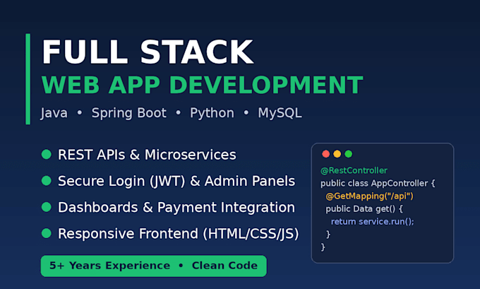 build a full stack web app with java spring boot or python