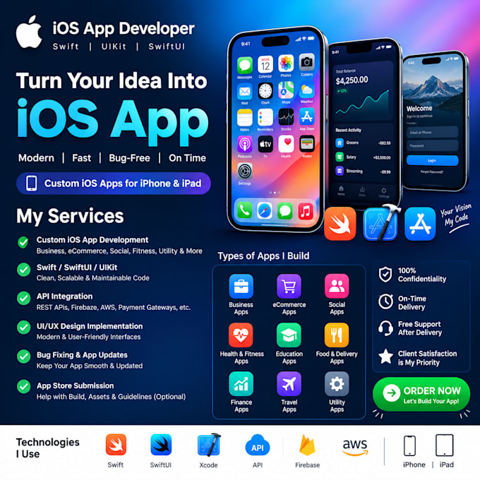 develop a custom ios app in swift swiftui and uikit