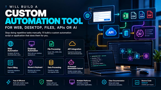 build a custom automation tool for web, desktop or ai