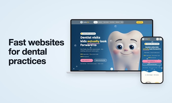 design a fast dental website for your dentist practice