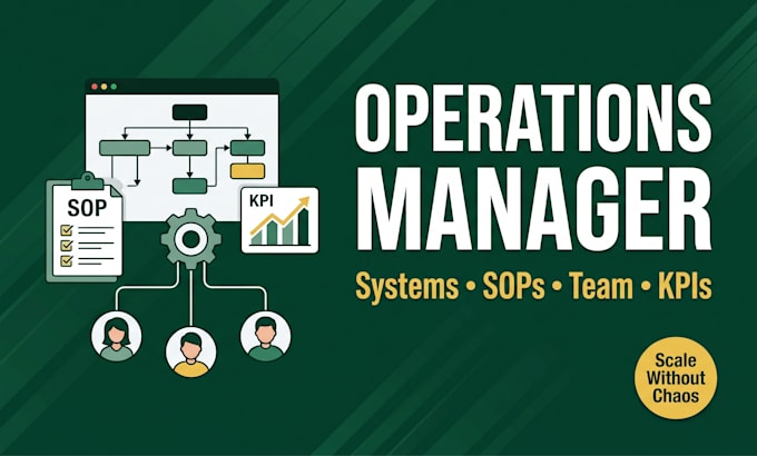be your operations manager, streamline business processes and sops