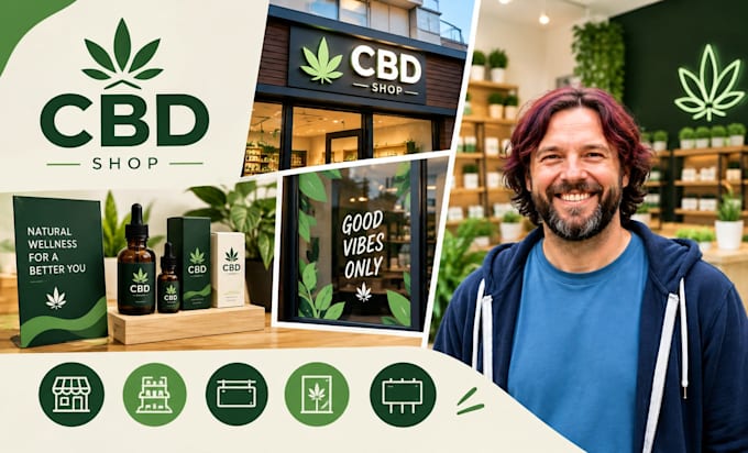 create cbd retail displays, store signs and branded shop graphics design