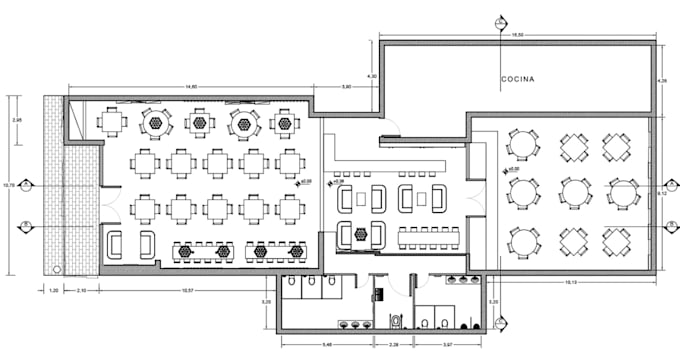 edit restaurants floor plan for internal renovation, retail store permit drawing