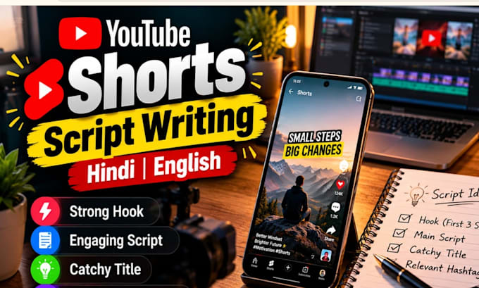 write hindi shorts scripts with hooks titles and hashtags