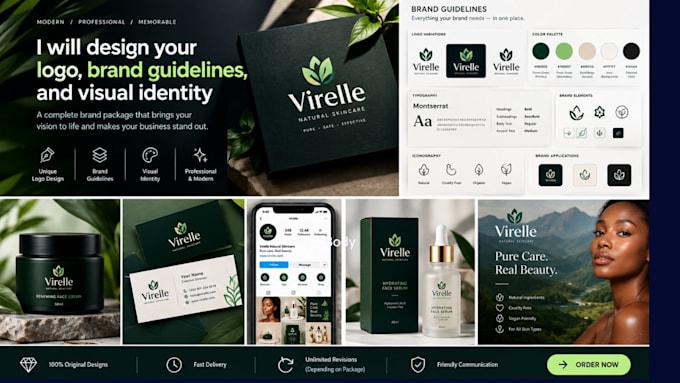design a logo brand identity and brand guidelines
