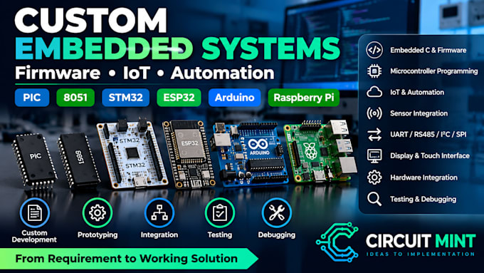 develop custom embedded systems, firmware, and iot solutions