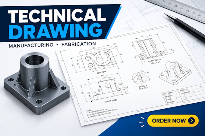 create technical drawings for manufacturing and fabrication