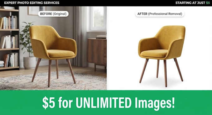 professionally remove background and unwanted objects from images