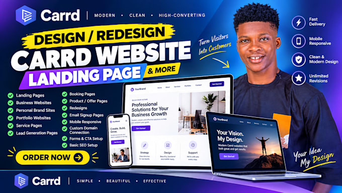 design pro carrd website, redesign carrd website, design carrd landing page
