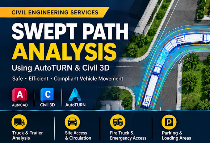 perform swept path analysis using autoturn and civil 3d